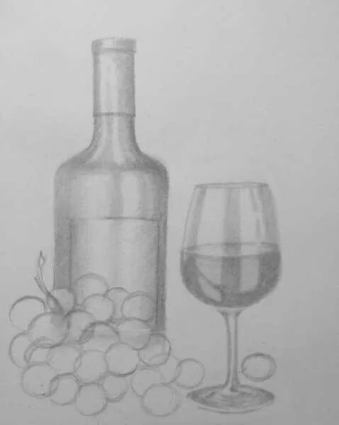 вино рисунок легкий. вино нарисованное. натюрморт с бокалом карандашом. вино карандашом. вино рисунок карандашом.
