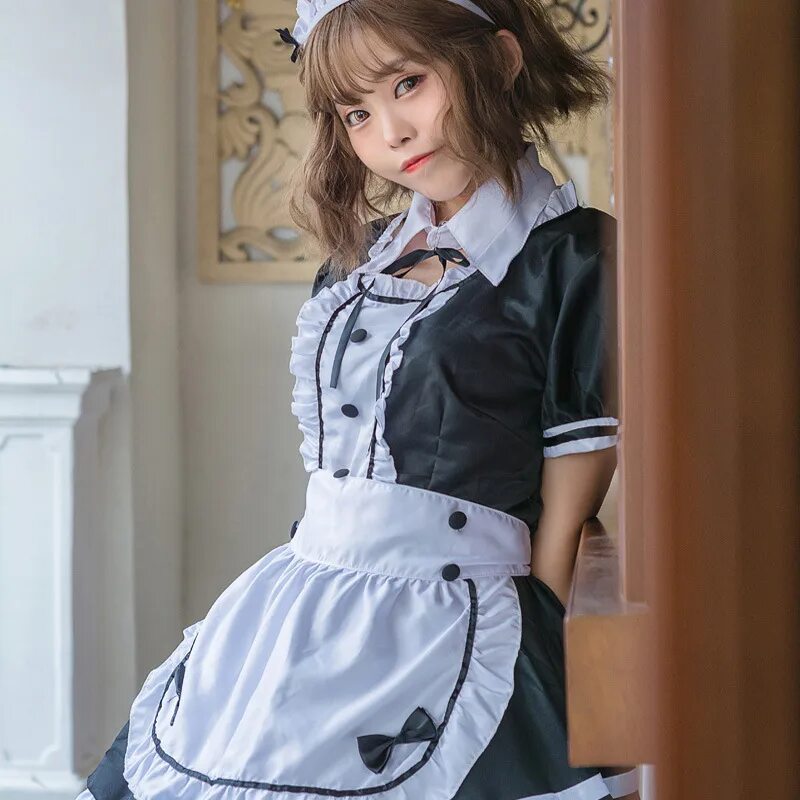 French maid. Костюм горничной косплей. Костюм французской горничной.