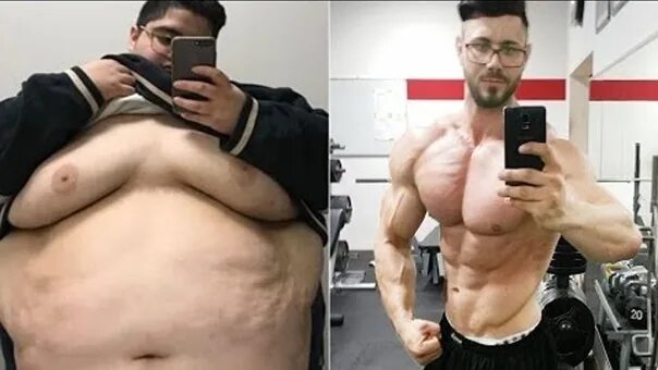 Невероятный результат. Трансформация тела. Толстый и накаченный до и после. Трансформация толстых людей.
