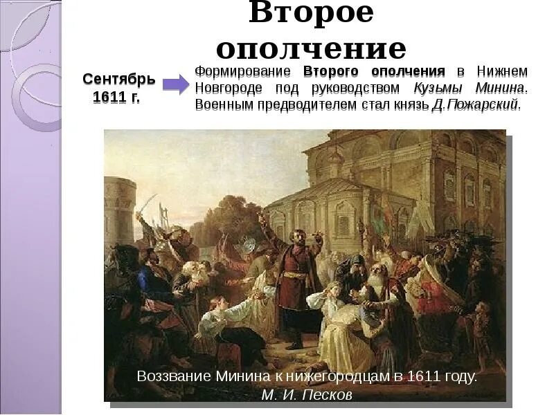 Центры формирования ополчения. В 1611 году ....... старостой кузьмой мининым. формирование 2 ополчения. кузьма минин политика. 1611 второе ополчение под руководством.