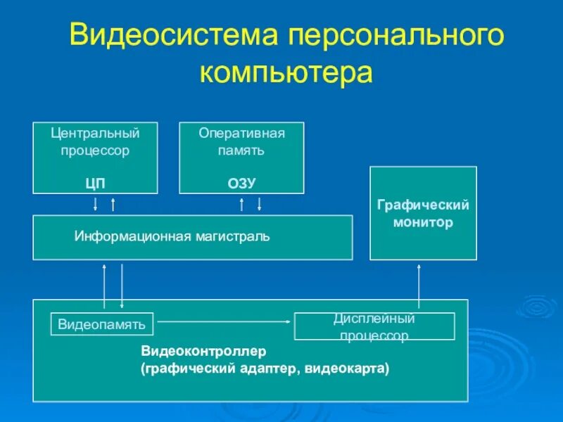 Видеосистему компьютера образуют. Видеосистема персонального компьютера. Компоненты видеосистемы компьютера. Видеосистема компьютера состоит из. Видеосистема ПК схема.