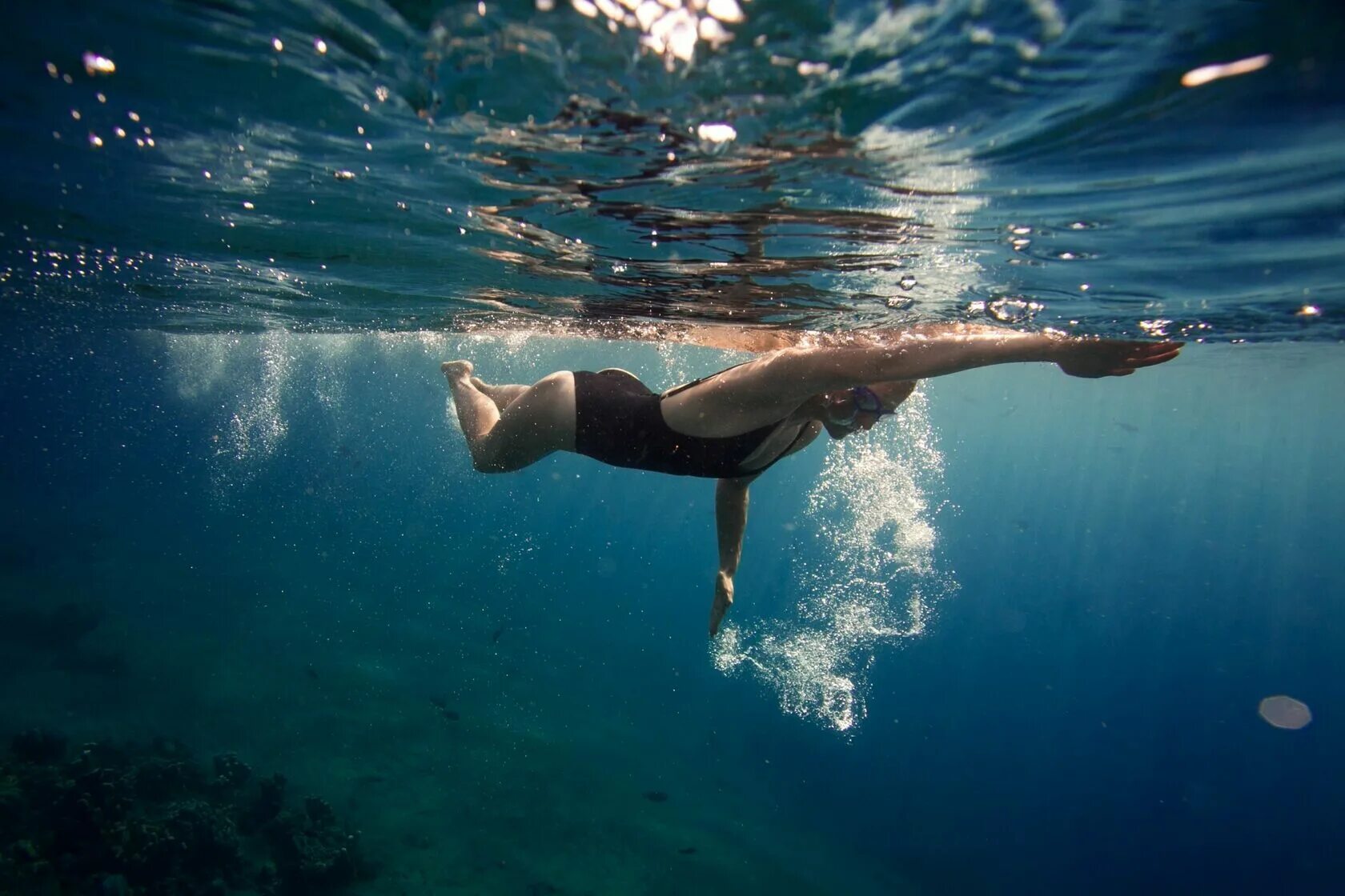 Enjoying swimming