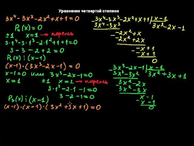 Алгоритм решения степеней. Методы решения уравнений 4 степени. Решение уравнений четвертой степени примеры.