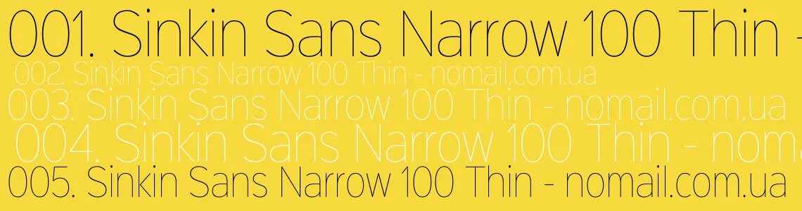 Sinkin Sans narrow 900 Extra Black. Sans narrow