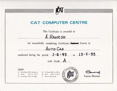 Grade certificate