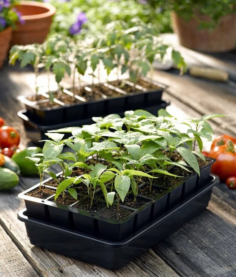 Контейнер для рассады. Пикировка гацании. Какие овощи рассада. Огород в горшках. Какие овощи рассада.