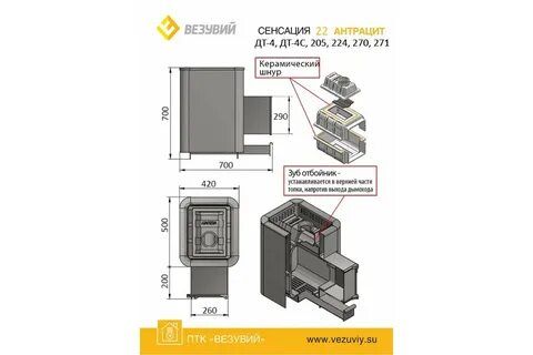 Печь везувий антрацит