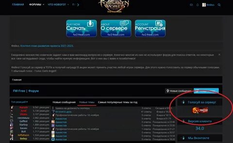 Голосование за сервер