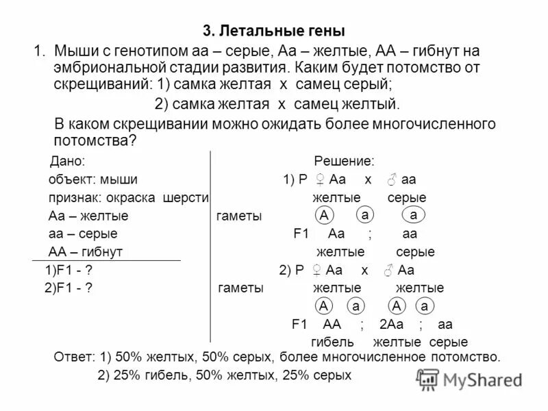 В каких случаях при скрещивании чистых линий