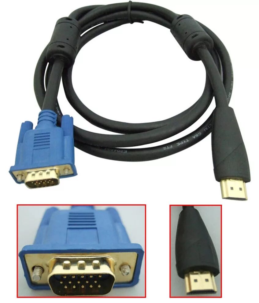 Кабель ВГА HDMI для монитора. Провод для соединения монитора VGA HDMI. Переходник HDMI - VGA (ta670). Cable соединительный кабель VGA HDMI 2.