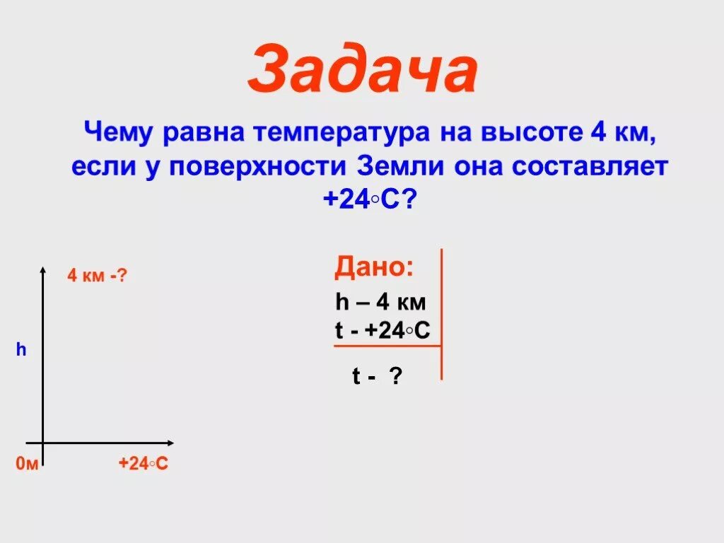 Плоскость воздуха равна. Задачи на температуру. Задачи на температуру воздуха. Задачи на определение температуры воздуха на определенной высоте. Задачи по изменению температуры с высотой.