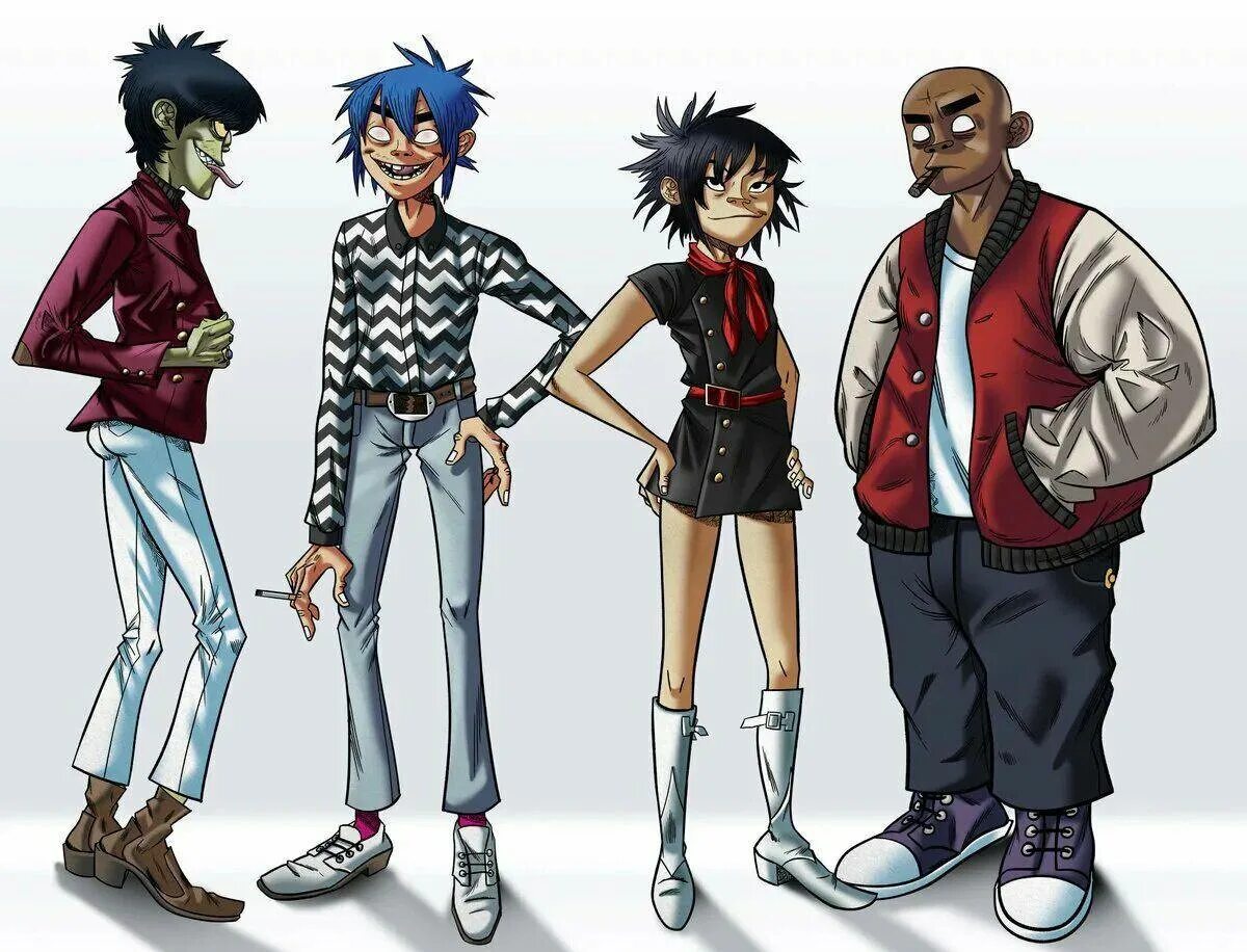 Горилазз. Группа Gorillaz. Группа Gorillaz персонажи. Группа гориллаз арт. Группа гориллаз 2д.