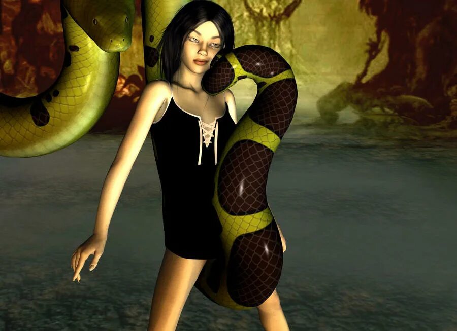 She is snake. Питон Каа. Kaa женщины. Женщина и Каа 3d.