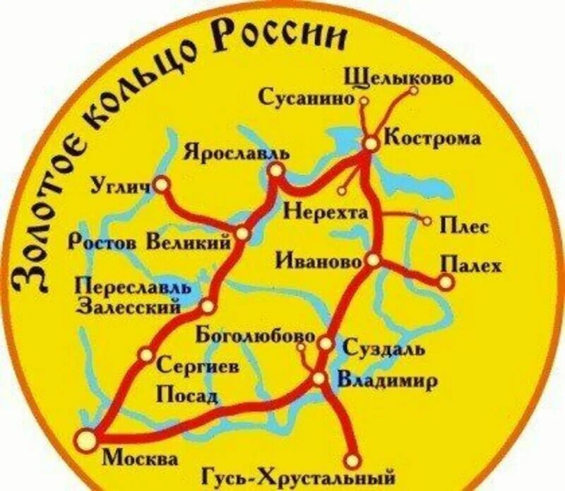 Где находится золотое кольцо россии. Золотое кольцо России схема городов. Карта золотого кольца России с городами. Малое золотое кольцо России схема. Туристический маршрут золотое кольцо России.