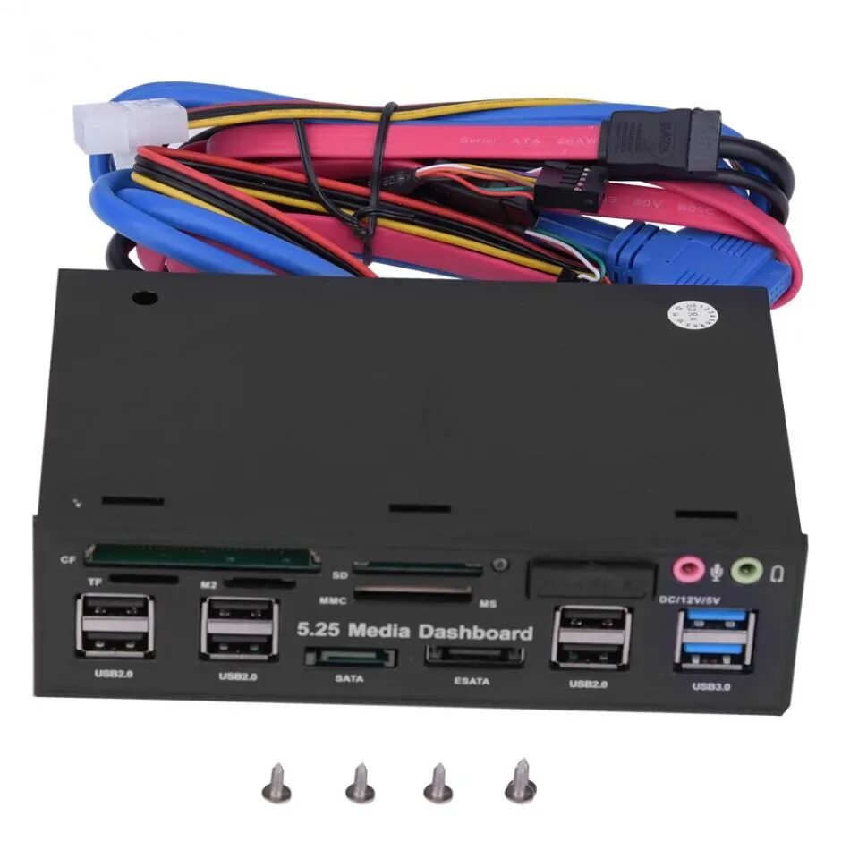 Панель для корпуса пк. Фронтальная панель multifuntion 5,25&quot; медиа кард-ридер usb 2,0 usb 3,0 20 pin e-sata. 5.25 интерфейсная панель usb 3.0. передняя панель audio+usb 5.25 &quot;. espada многофункциональная панель 5,25&quot;(ehubusb3&amp;4p2) usb3.0-2;3,5мм,sd,usb2.0-4;dc12v,5v (42018).