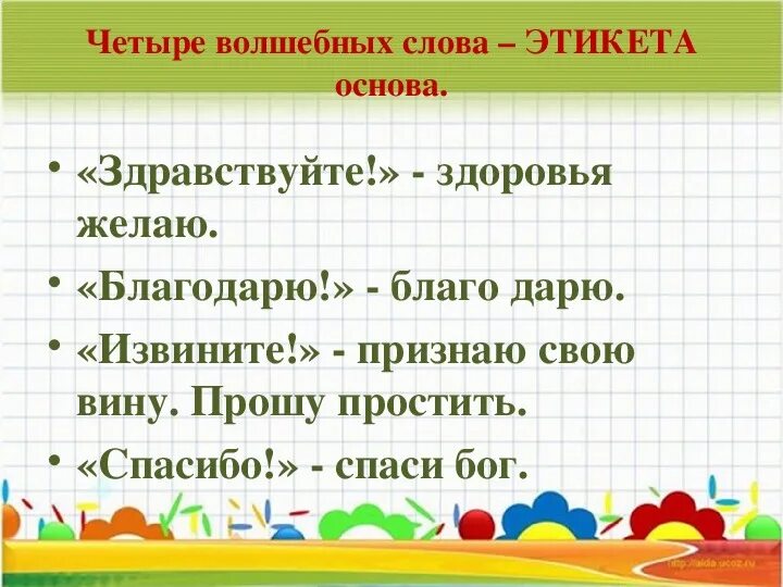 Русские слова этикета. Четыре волшебных слова этикета. Слова этикета. Этикет презентация 4 класс. Слова речевого этикета.