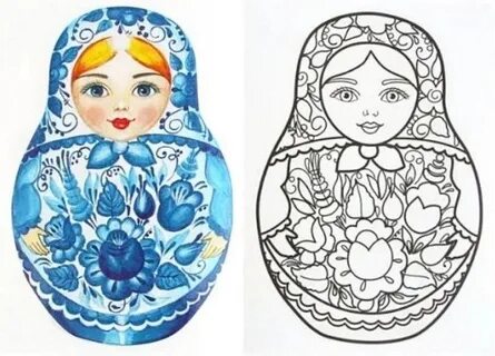 Как разукрасить матрешку