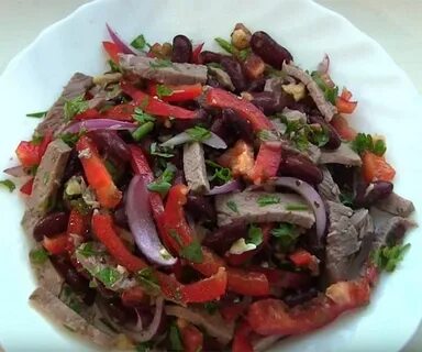 Салат тбилиси с говядиной классический и фасолью