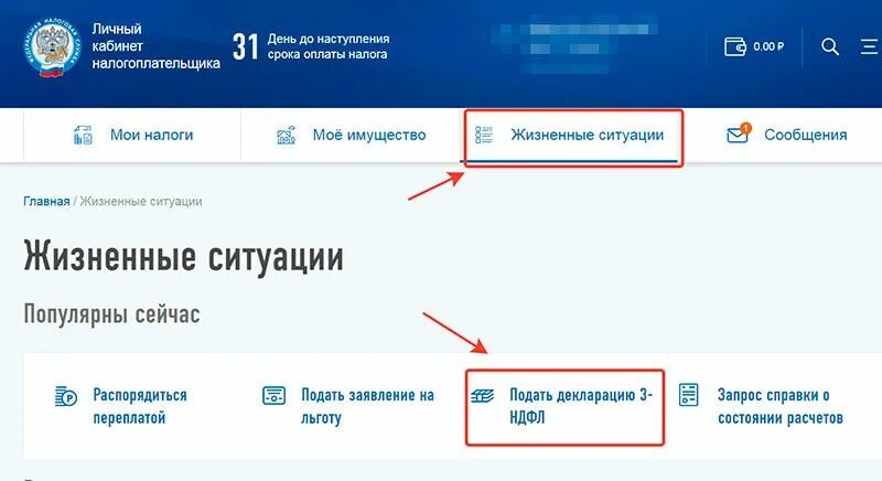 Подать 3 ндфл через налоги фл