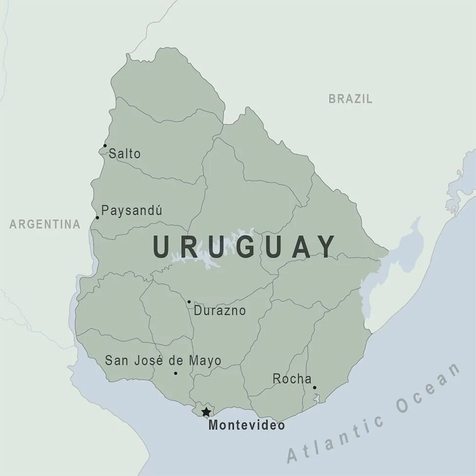 Уругвай на карте. Уругвай географическое положение. Столица Уругвая на карте.