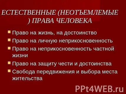 Неотъемлемое право признанное всеми