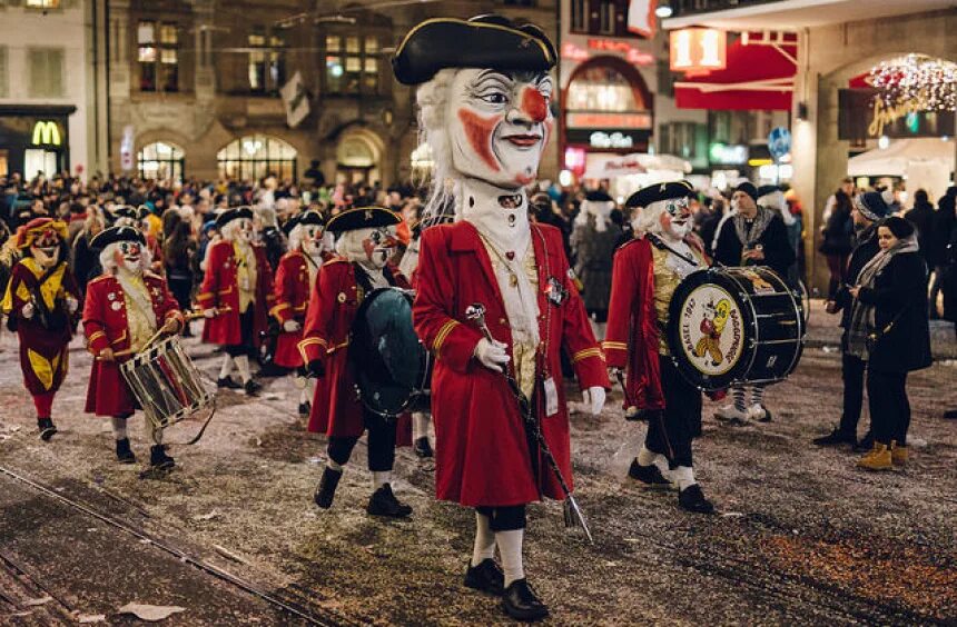 Карнавал Фастнахт в Швейцарии. Базель Фастнахт. Карнавал в Базеле. Fastnacht