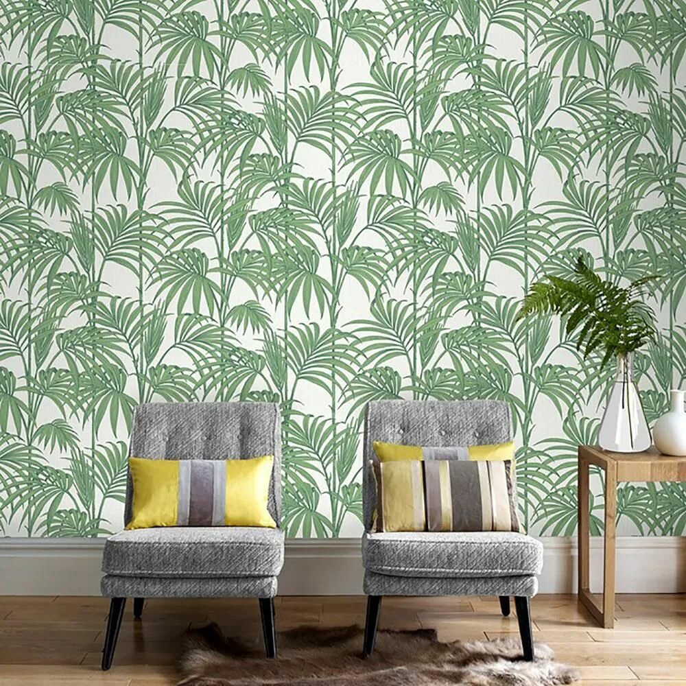 Jaki kolor pasuje do zielonego we wnętrzach? Green wallpaper, White wallpaper, G