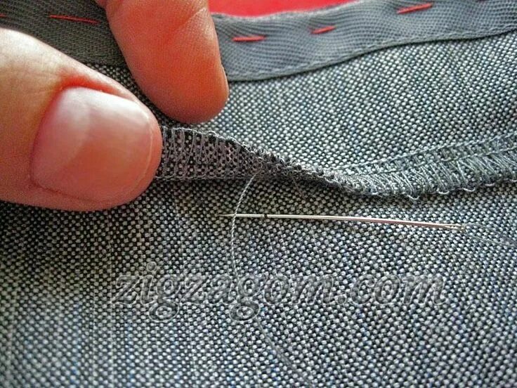 Как подшить брюки вручную потайным швом незаметно. Невидимый шов для подшивки брюк. подшить брюки в ручную потай ным швом. потайной шов на брюках. шов для подшива брюк.