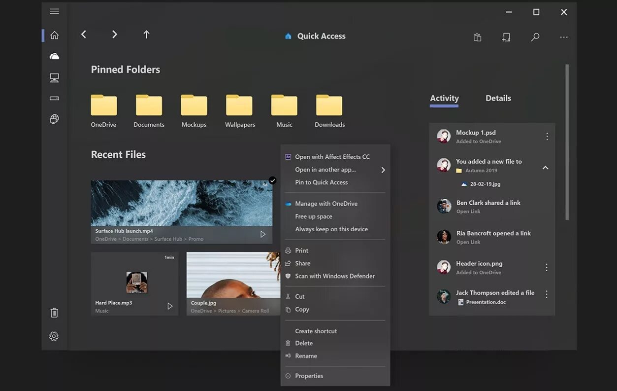 Activity detail. Дизайн file Explorer. Проводник дизайн. Обои fluent Design. Папка fluent Design.