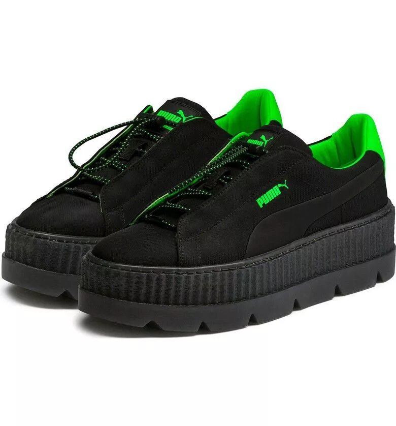 Кроссовки Puma Fenty Green. Puma Black Green кроссовки. Puma криперы. Puma Fenty зеленые. Кроссовки пума найк