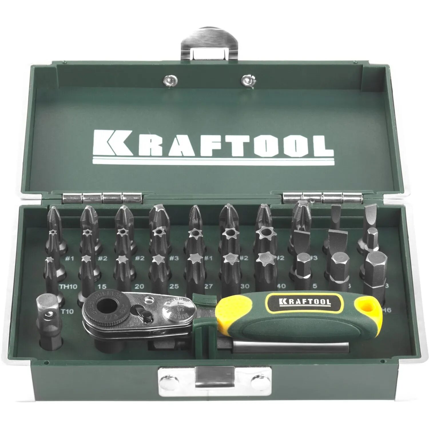 Набор бит Kraftool 26065-h26. Kraftool 26154-h42. Kraftool 33 шт., CR-V, набор бит x-Drive 26065-h33. Набор бит и свёрл Kraftool 26156-h40.