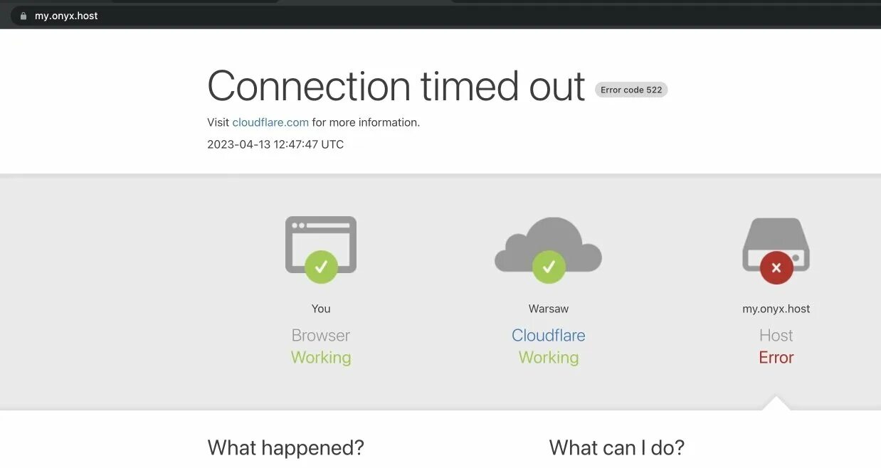 Server is not reachable