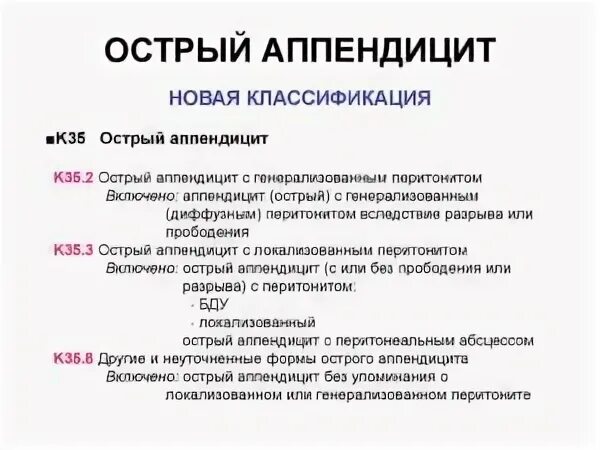 Аппендицит мкб 10