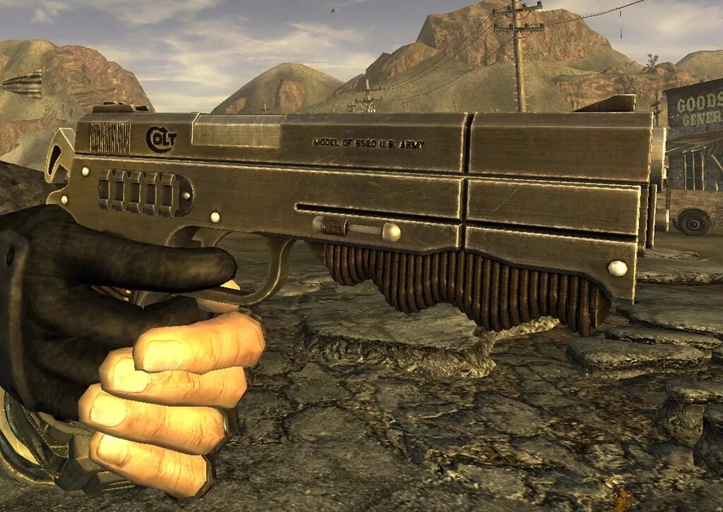 Fallout new vegas оружие. Фоллаут 10 мм пистолет. 10 Мм пистолет фоллаут Нью Вегас. 10мм пистолет фоллаут 3. Colt 6520 Fallout.