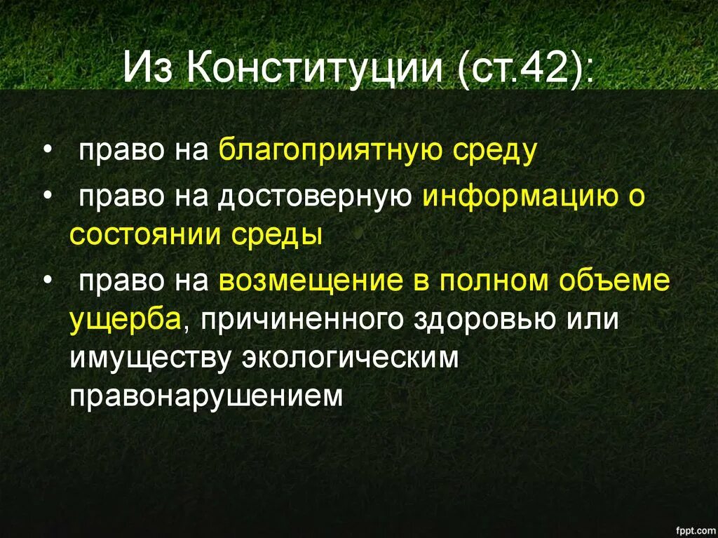 Право граждан рф на благоприятную среду. Ст 42 Конституции. Право на благоприятную среду. Право на благоприятную окружающую среду. Конституция каждый имеет право на благоприятную окружающую среду.