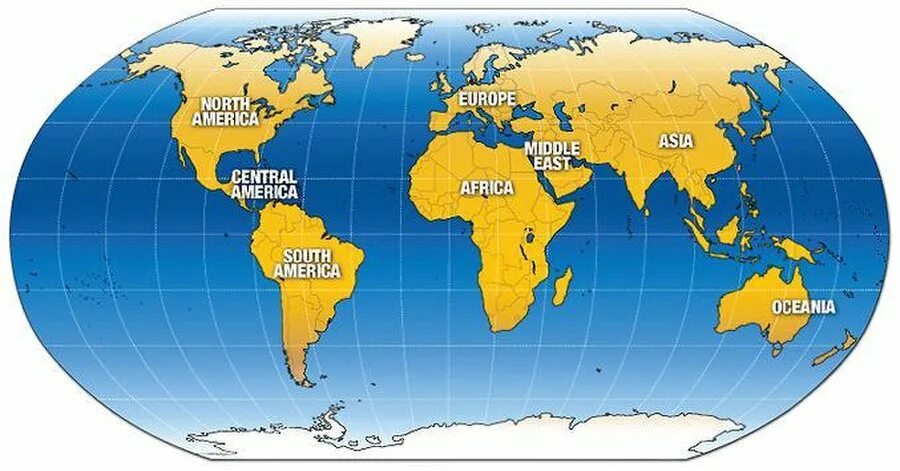 Middle asia. Europe Middle East Africa America.