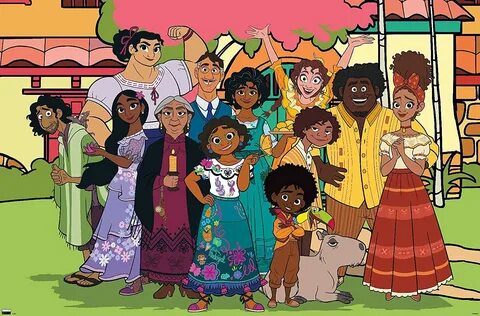 Este póster de pared familiar de Disney Encanto utiliza obras de arte de al...