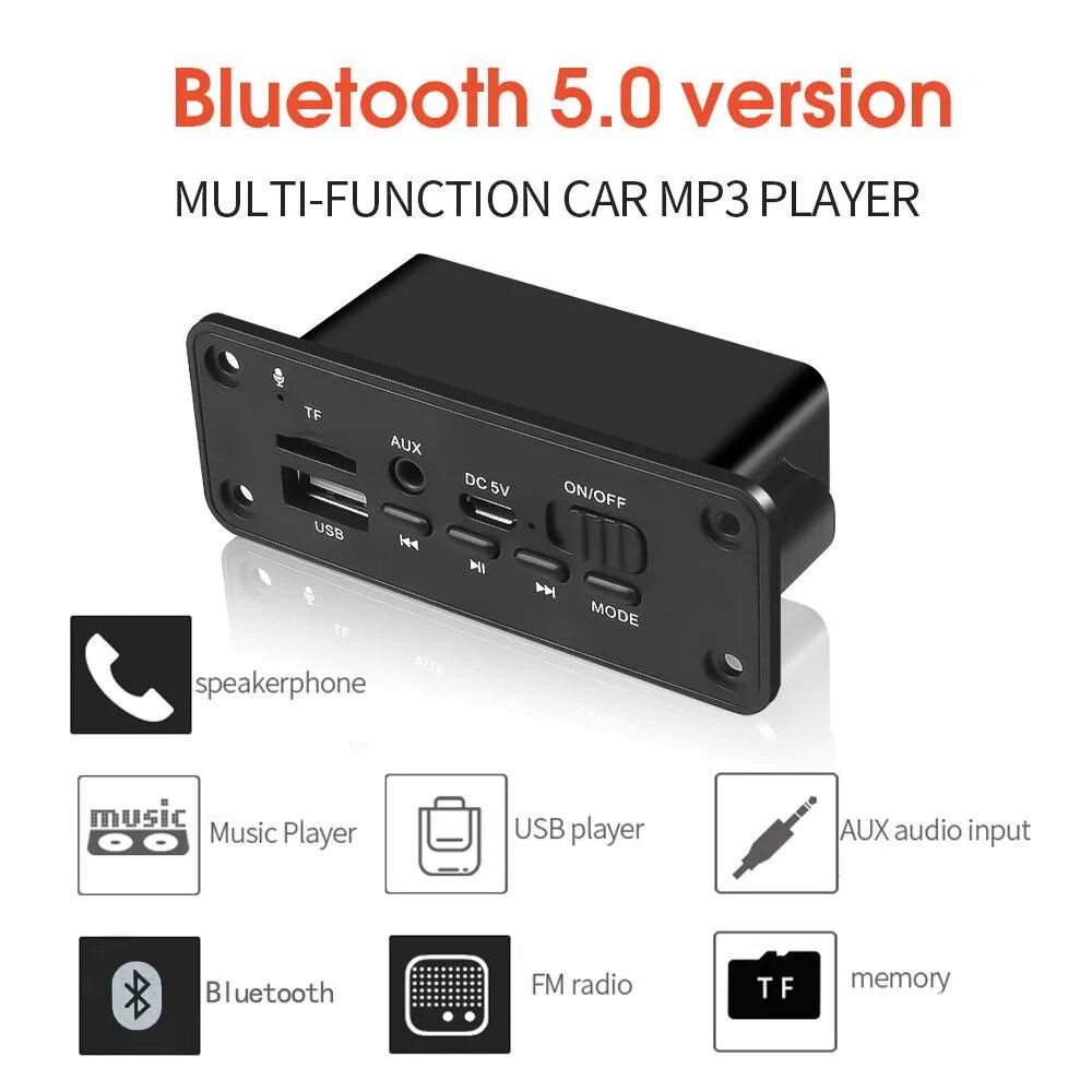 Mp3-плеер kebidumei с Bluetooth 5,0, Декодер, плата 2x3 Вт, динамик,. Bluetooth mp3 fm USB aux 3w 5v. МП-3 модуль юсб плеер. Bluetooth 5,0 усилитель mp3 плеер Декодер плата USB aux.