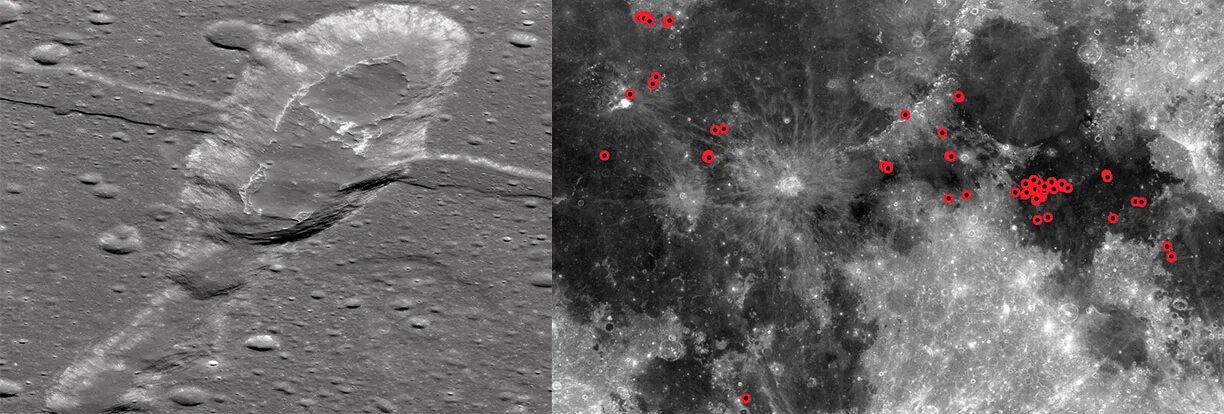 Нападение на лунный участок. Базальтовая лава на Луне. Снимки НАСА обратной стороны Луны. Кратеры на Луне. Луна лав.