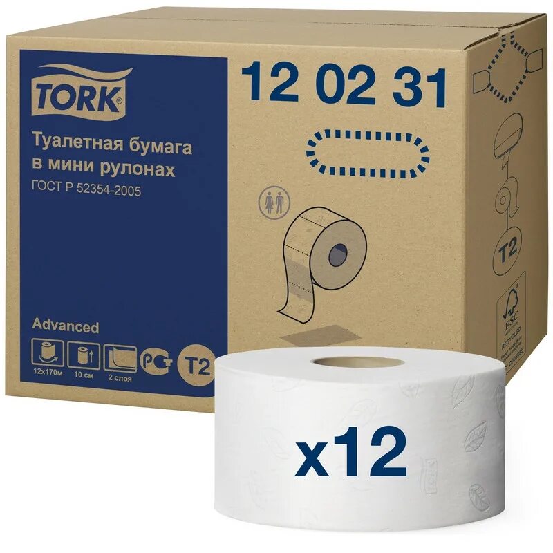 Туалетная бумага рулонах tork. Туалетная бумага в мини-рулоне 2сл 170м Tork t2 Advanced. Бумага туалетная торк Advanced 2сл 170 м. Туалетная бумага Tork Advanced 120231. Tork: бумага туалетная t2 Advanced 170м/10 2сл белая (рул.).