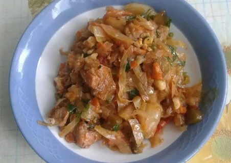 Мясо с капустой на сковороде свинина рецепт