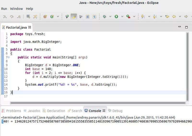 Biginteger java. Формула расчета факториала java. For java факториал. Факториал java через for. Код для вычисления факториала java.