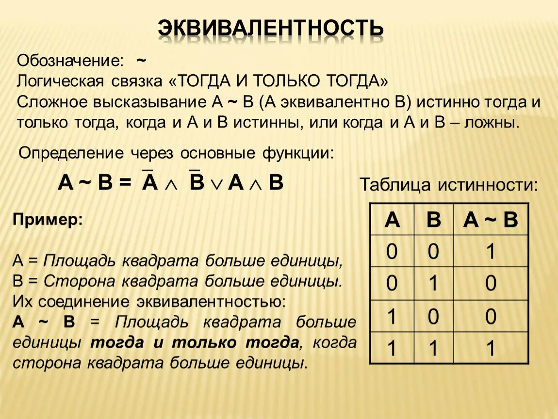 Составить логические операции. Эквиваленция таблица истинности. Эквивалентность таблица истинности обозначение. Обозначение эквивалентности в алгебре логики. Эквиваленция Алгебра логики.