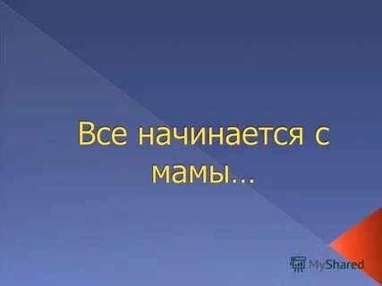 Все начинается с мамы