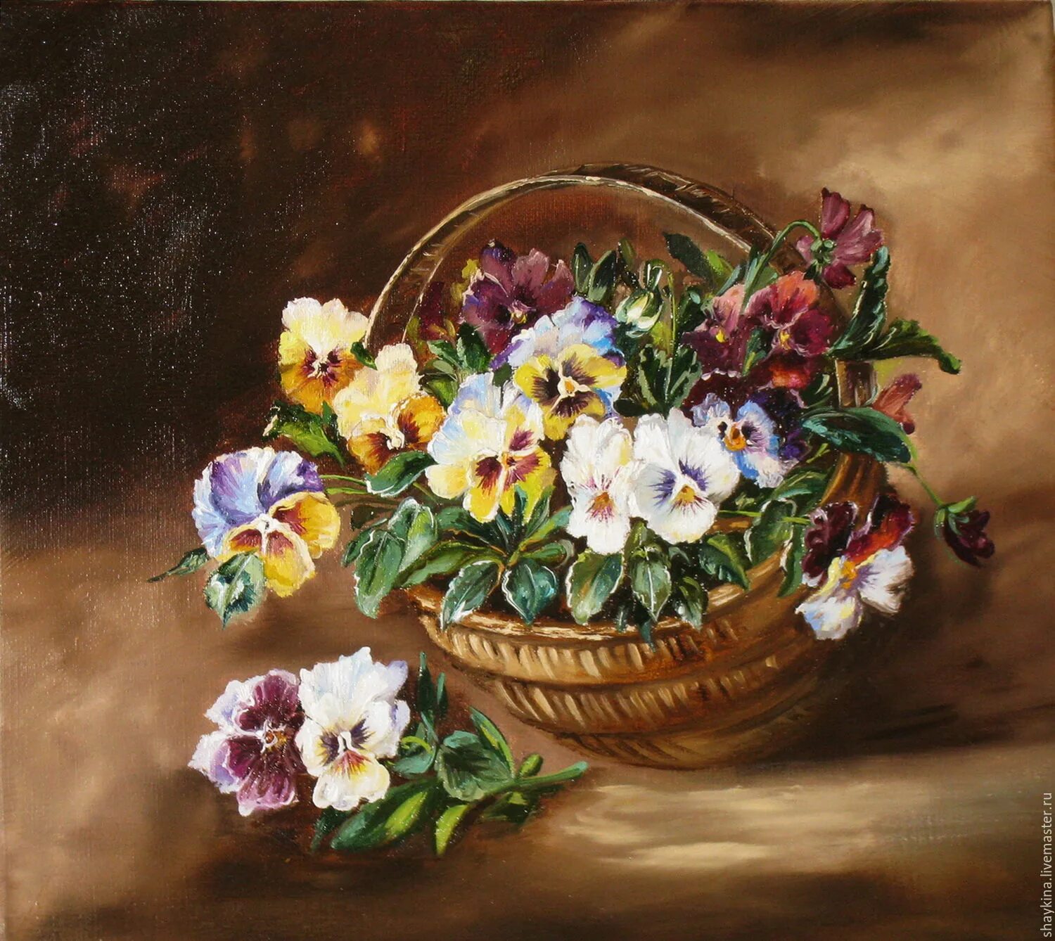 Anne Cotterill Анютины глазки. Художница Anne Cotterill. Картина анютины глазки