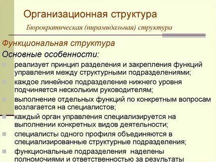 Организационная структура относящаяся к бюрократическому типу
