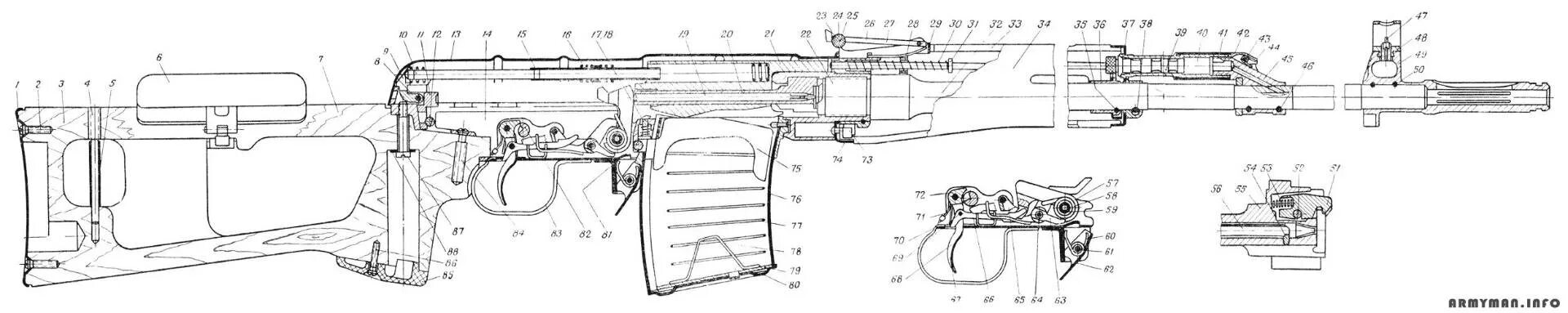 Чертеж винтовки из дерева Нестандартная ложа для МР-512