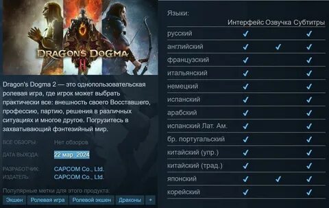 Dragon s dogma 2 ключ steam