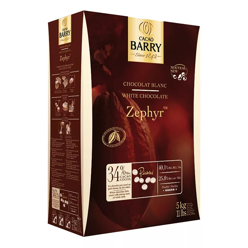 Бари шоколад. Белый шоколад Cacao Barry Zephyr. Белый шоколад "Zephyr " 34%, Cacao Barry. Шоколад Zephyr Cacao Barry 1 кг. Шоколад белый "Cacao Barry" Zephyr 34% (5 кг).