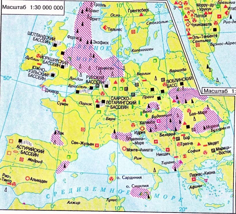 Карта полезных ископаемых зарубежной Европы. Полезные ископаемые зарубежной Европы карта. Карта месторождений полезных ископаемых Европы. Полезные ископаемые Западной Европы карта. Бассейны месторождений полезных ископаемых